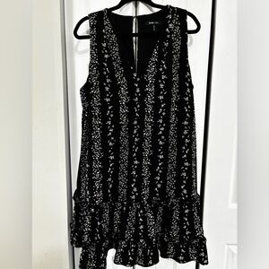 BCBG Black Dress with White Floral Accents